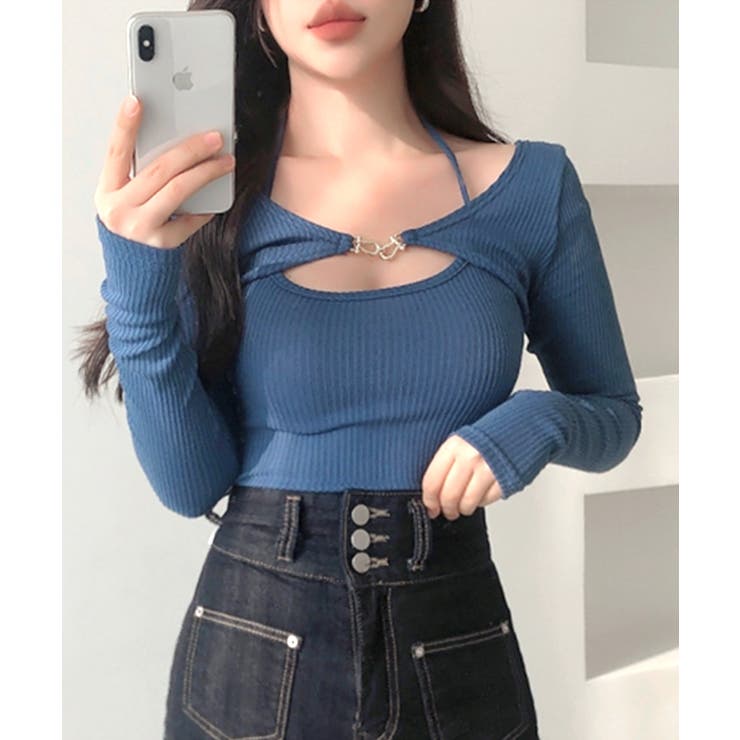 金具付きボレロ＆ホルターキャミソール レイヤード 重ね着 | Riff | 詳細画像13 