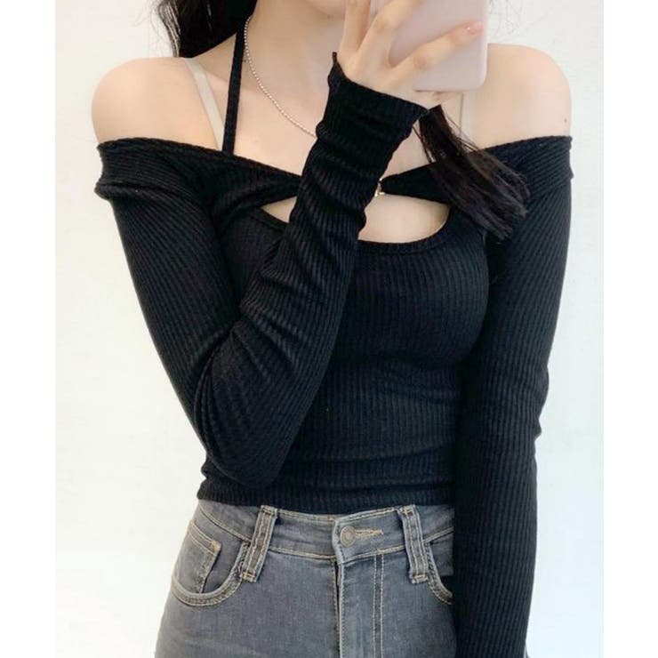 金具付きボレロ＆ホルターキャミソール レイヤード 重ね着 | Riff | 詳細画像7 