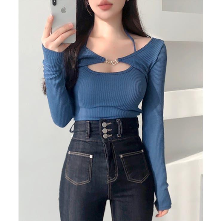 金具付きボレロ＆ホルターキャミソール レイヤード 重ね着 | Riff | 詳細画像8 