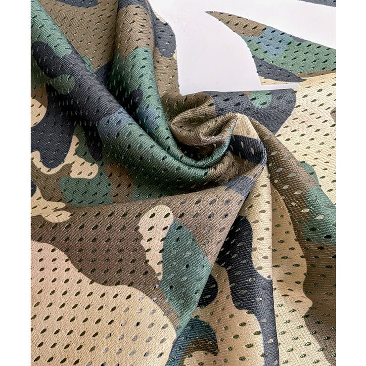 迷彩柄ナンバープリントトップス メッシュ Vネック | Riff | 詳細画像23 