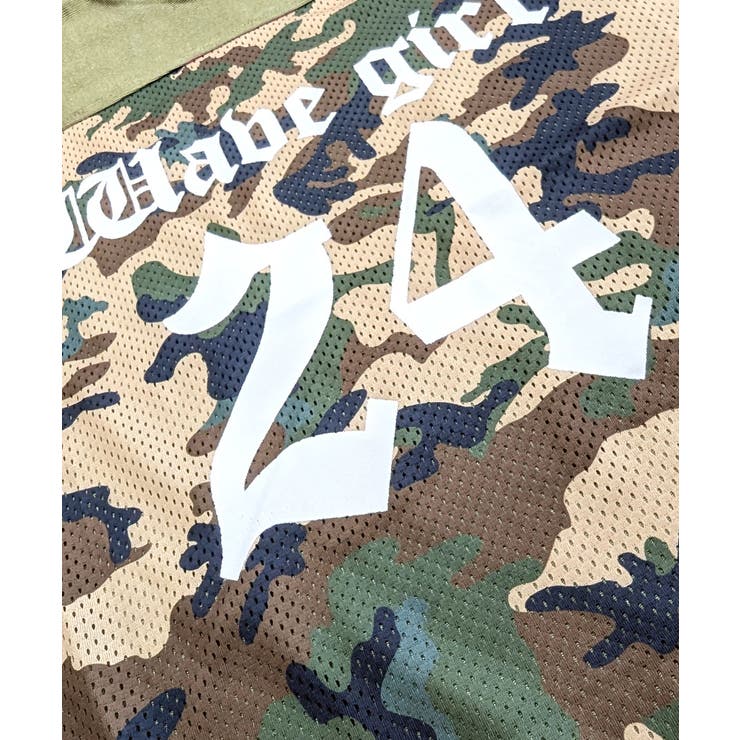 迷彩柄ナンバープリントトップス メッシュ Vネック | Riff | 詳細画像24 