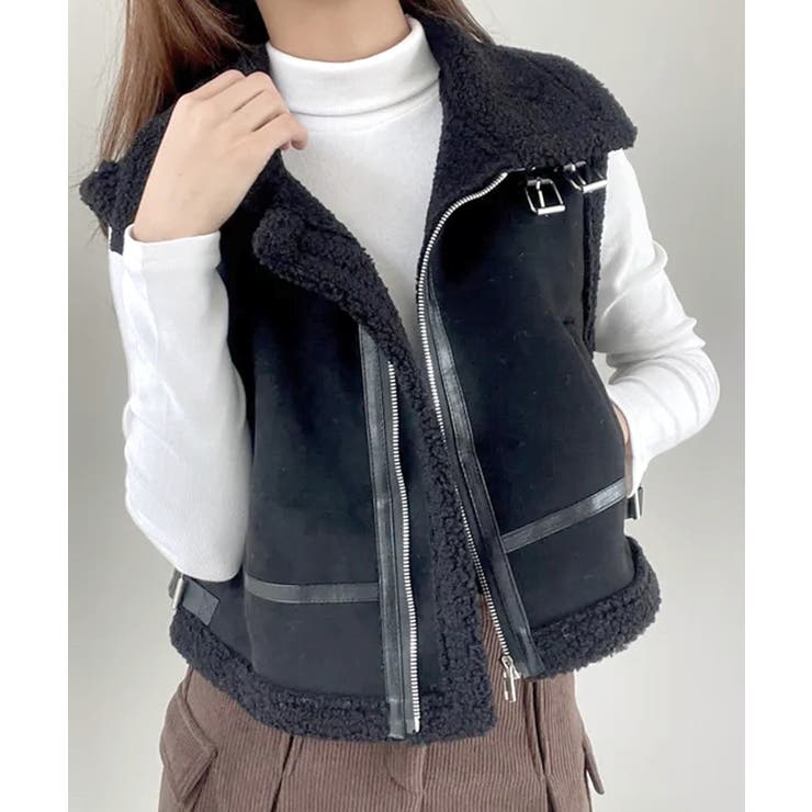 ムートンボアベスト ジップベスト ジャケット | Riff | 詳細画像13 