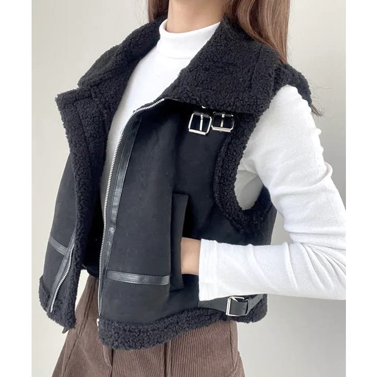 ムートンボアベスト ジップベスト ジャケット | Riff | 詳細画像16 