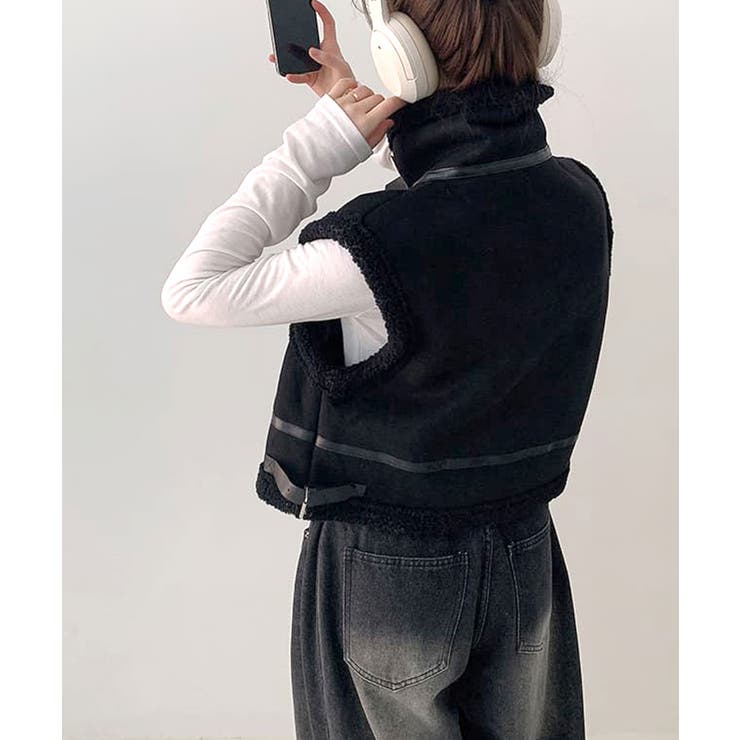 ムートンボアベスト ジップベスト ジャケット | Riff | 詳細画像21 