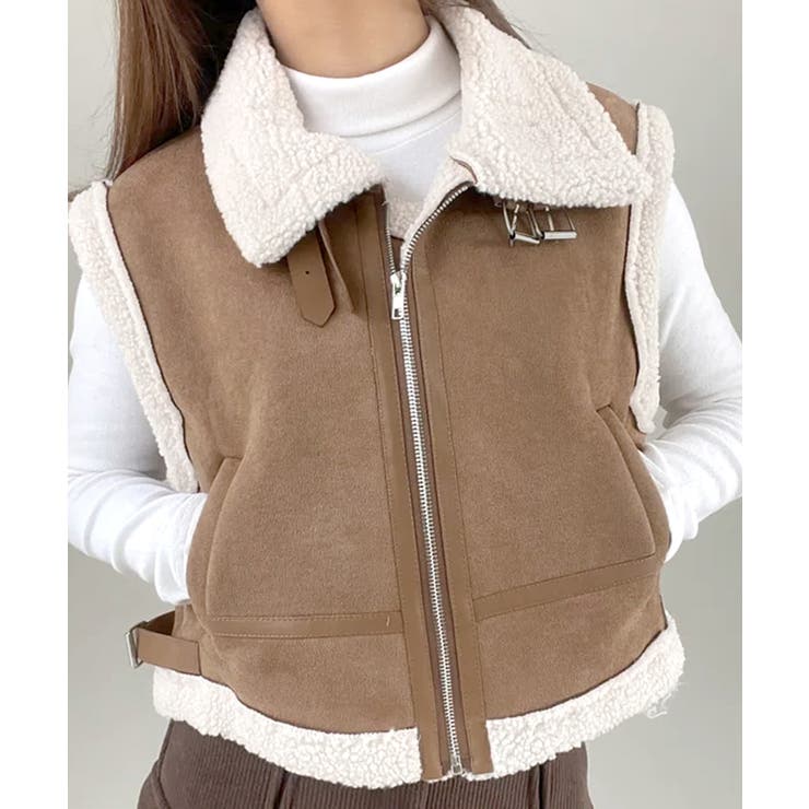 ムートンボアベスト ジップベスト ジャケット | Riff | 詳細画像22 