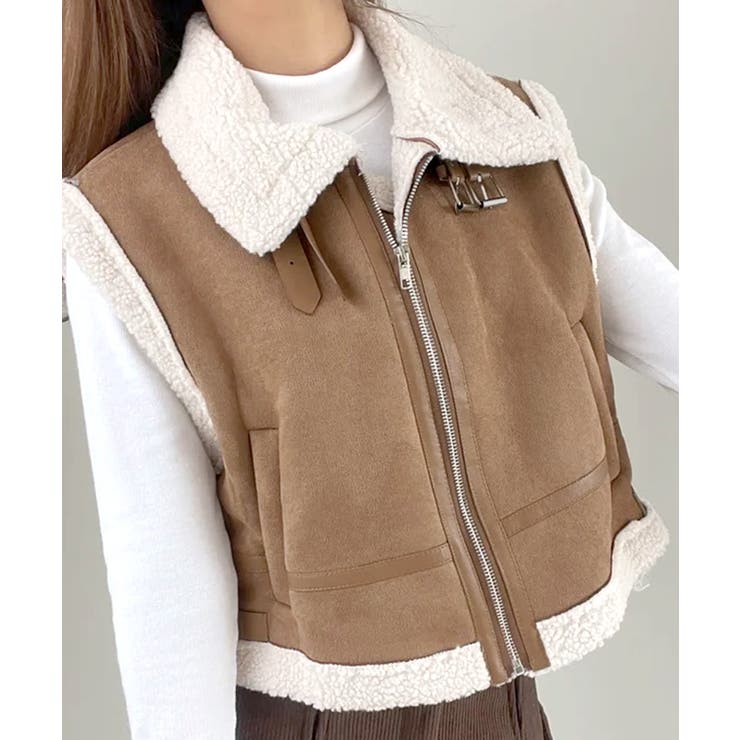 ムートンボアベスト ジップベスト ジャケット | Riff | 詳細画像23 