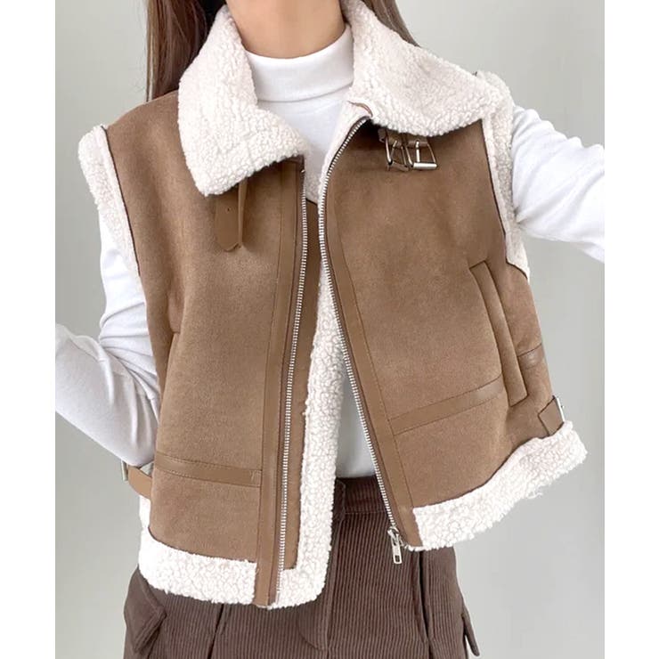 ムートンボアベスト ジップベスト ジャケット | Riff | 詳細画像24 