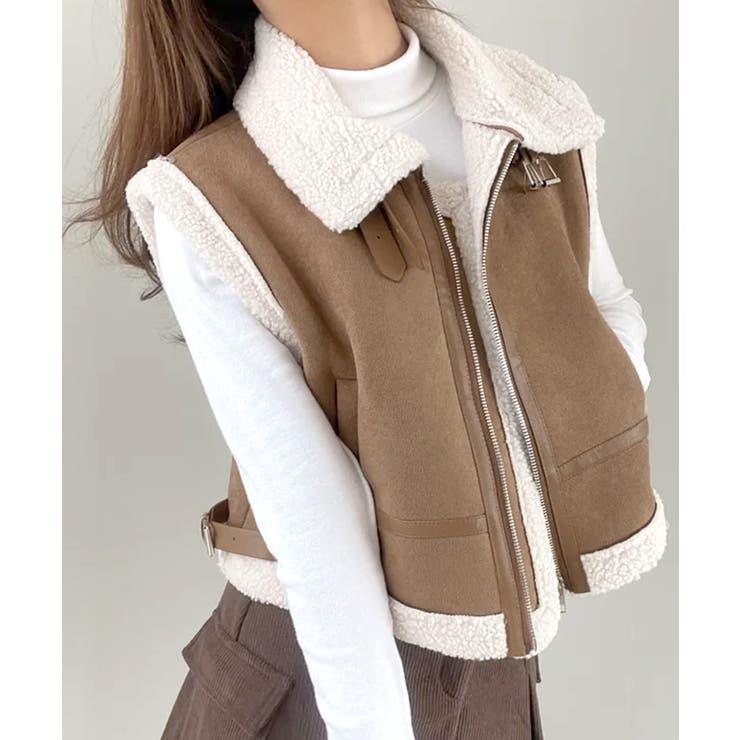 ムートンボアベスト ジップベスト ジャケット | Riff | 詳細画像26 