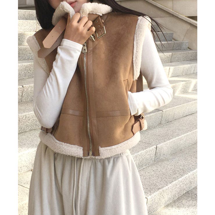 ムートンボアベスト ジップベスト ジャケット | Riff | 詳細画像30 