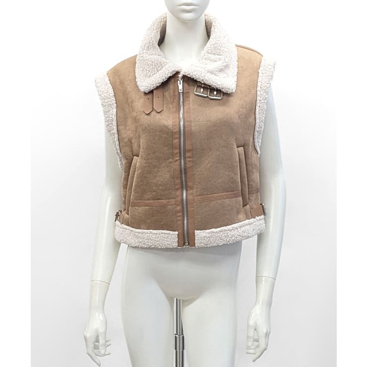 ムートンボアベスト ジップベスト ジャケット | Riff | 詳細画像35 