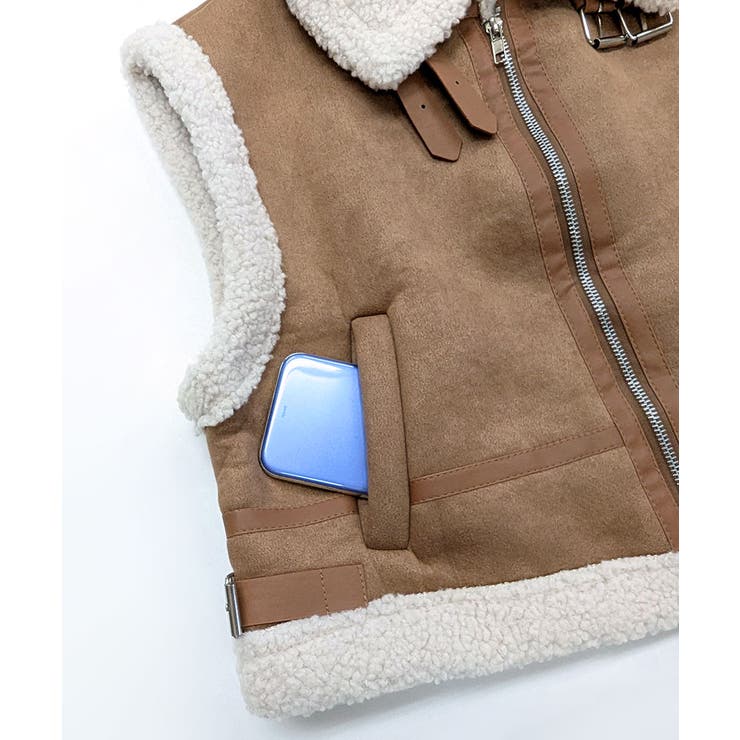 ムートンボアベスト ジップベスト ジャケット | Riff | 詳細画像40 