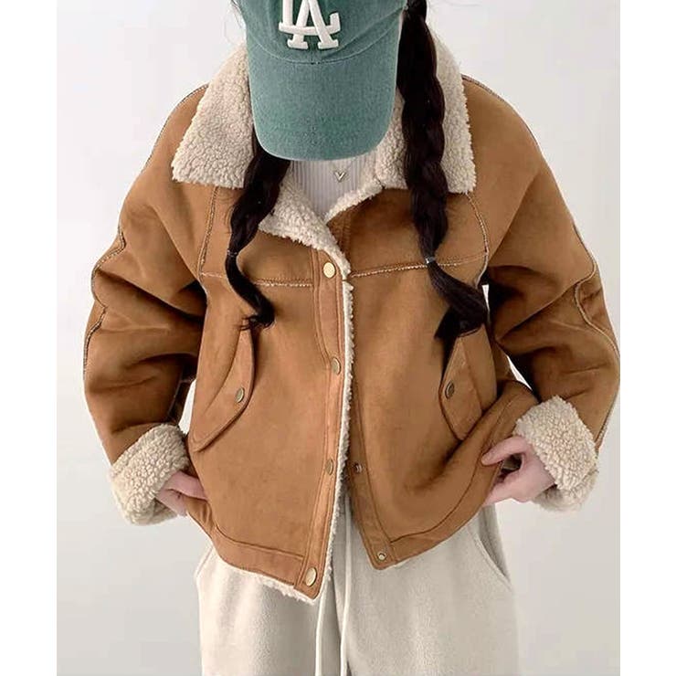 キャメル | ムートンボアジャケット ブルゾン ジャケット | Riff