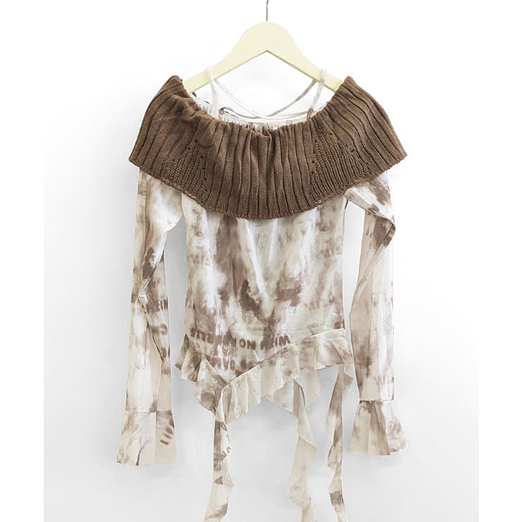 タイダイ柄オフショルトップス オフショルダー シアー | Riff | 詳細画像14 