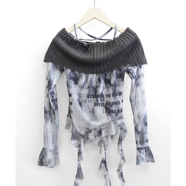 タイダイ柄オフショルトップス オフショルダー シアー | Riff | 詳細画像15 