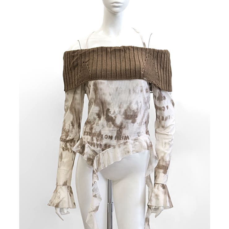 タイダイ柄オフショルトップス オフショルダー シアー | Riff | 詳細画像16 