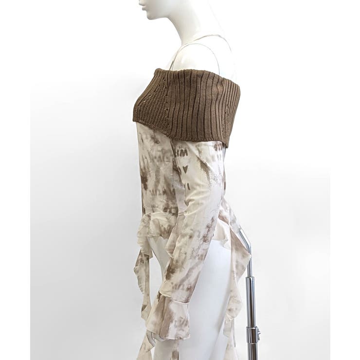 タイダイ柄オフショルトップス オフショルダー シアー | Riff | 詳細画像17 