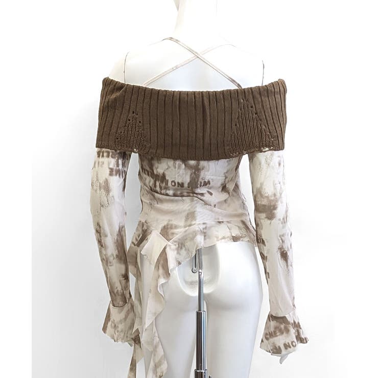 タイダイ柄オフショルトップス オフショルダー シアー | Riff | 詳細画像18 