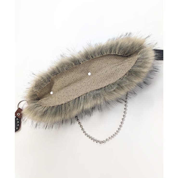 ハートバックルチェーン付きファーベルト フェイクファー 太ベルト | Riff | 詳細画像22 