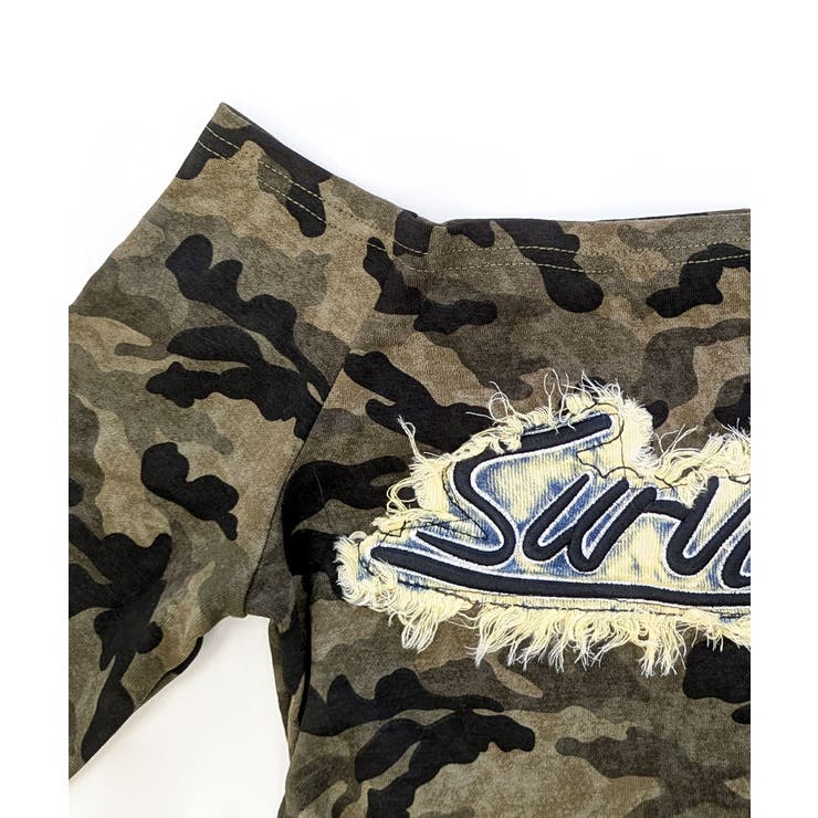 迷彩柄オフショルトップス ロゴ刺繍 オフショルダー | Riff | 詳細画像17 