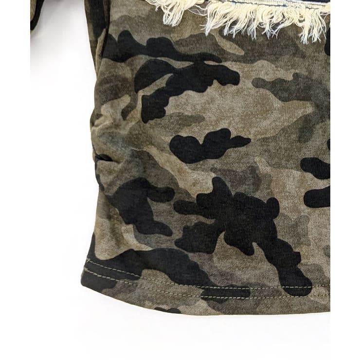 迷彩柄オフショルトップス ロゴ刺繍 オフショルダー | Riff | 詳細画像20 