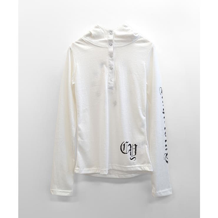 フード付き袖ロゴプリントパーカー ロンT 薄手パーカー | Riff | 詳細画像18 