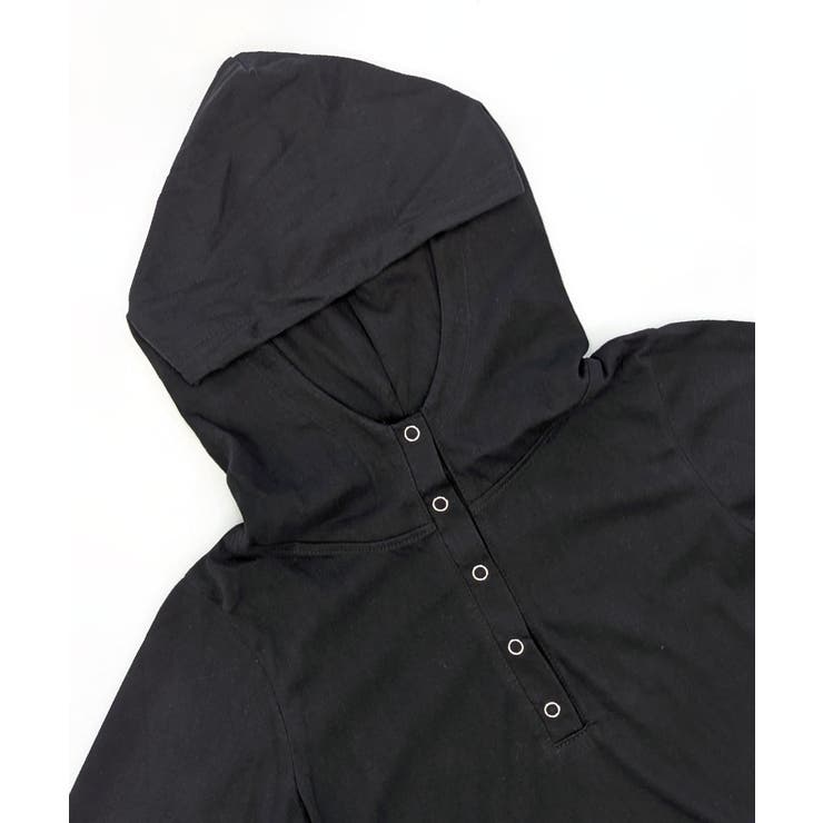 フード付き袖ロゴプリントパーカー ロンT 薄手パーカー | Riff | 詳細画像23 