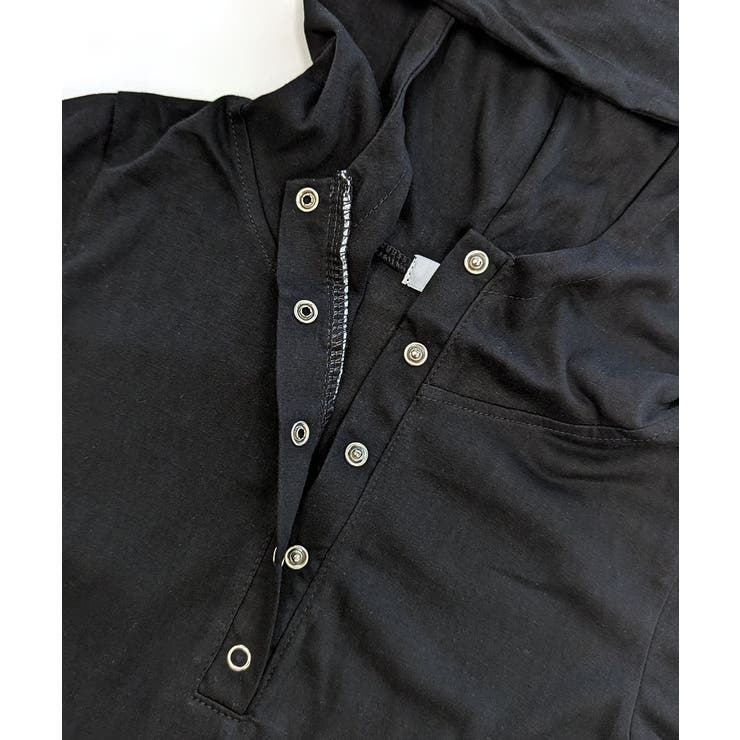 フード付き袖ロゴプリントパーカー ロンT 薄手パーカー | Riff | 詳細画像24 