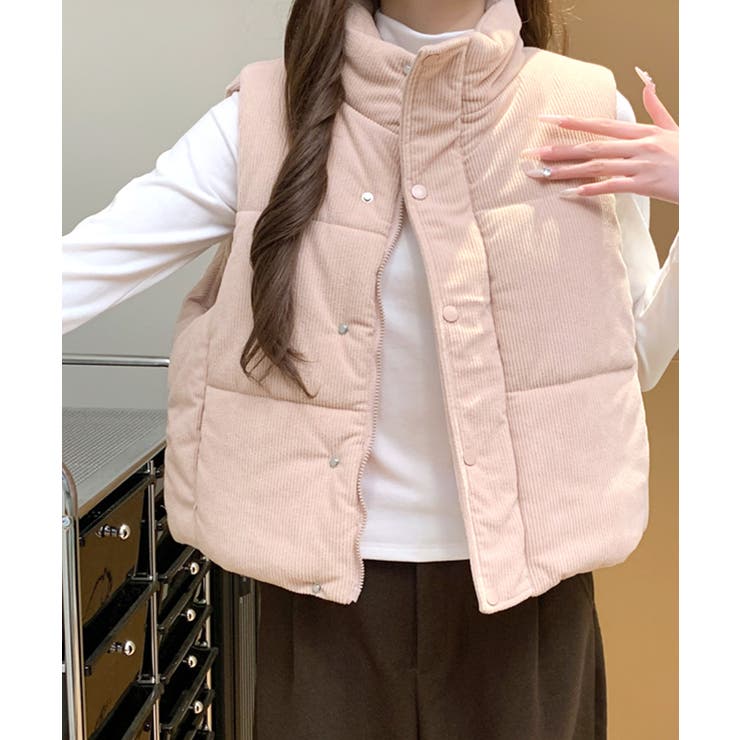 コーデュロイ中綿ベスト ダウンベスト ジャケット[品番：NETW0002435