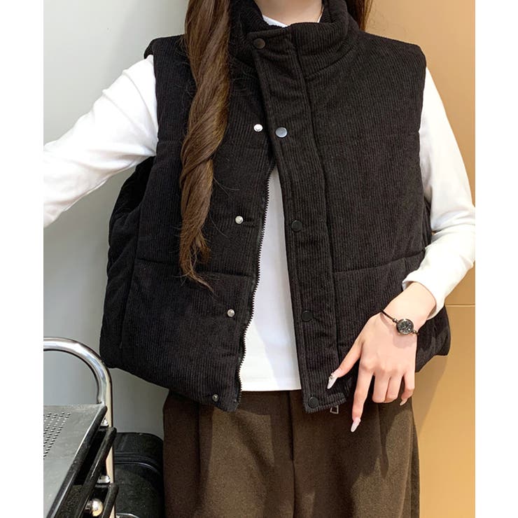 コーデュロイ中綿ベスト ダウンベスト ジャケット[品番