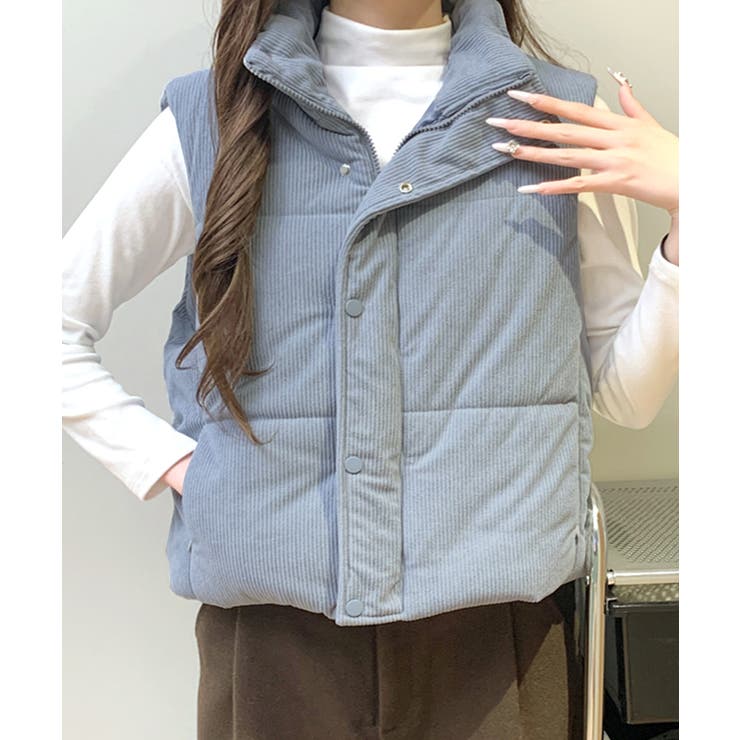 サックス | コーデュロイ中綿ベスト ダウンベスト ジャケット | Riff