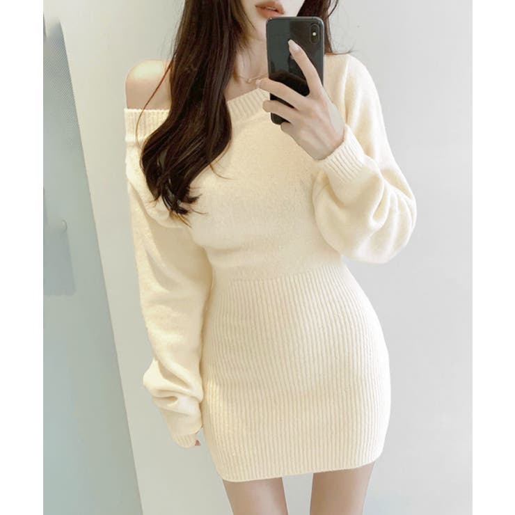 ワンショルニットミニワンピース オフショル セーター | Riff | 詳細画像11 