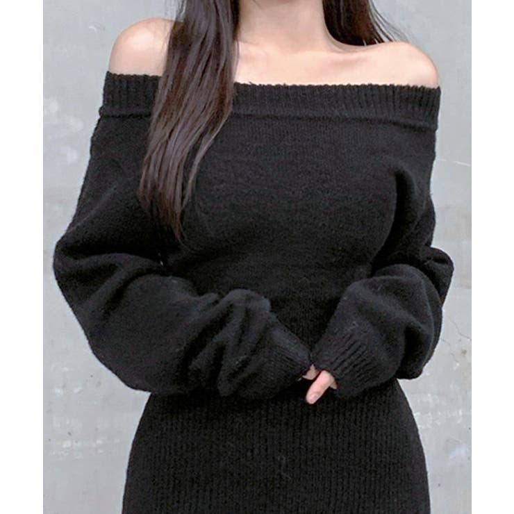 ワンショルニットミニワンピース オフショル セーター | Riff | 詳細画像13 