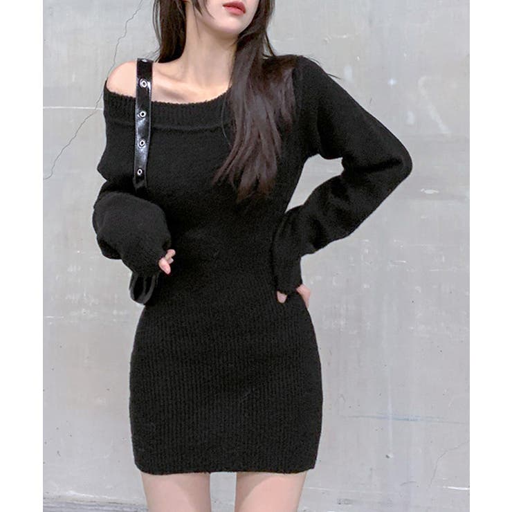 ワンショルニットミニワンピース オフショル セーター | Riff | 詳細画像14 