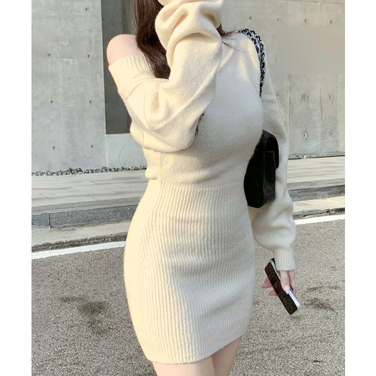 ワンショルニットミニワンピース オフショル セーター | Riff | 詳細画像9 