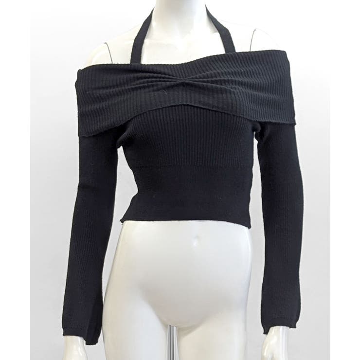 ホルターネックオフショルリブニット オフショルダー リブ編み | Riff | 詳細画像23 