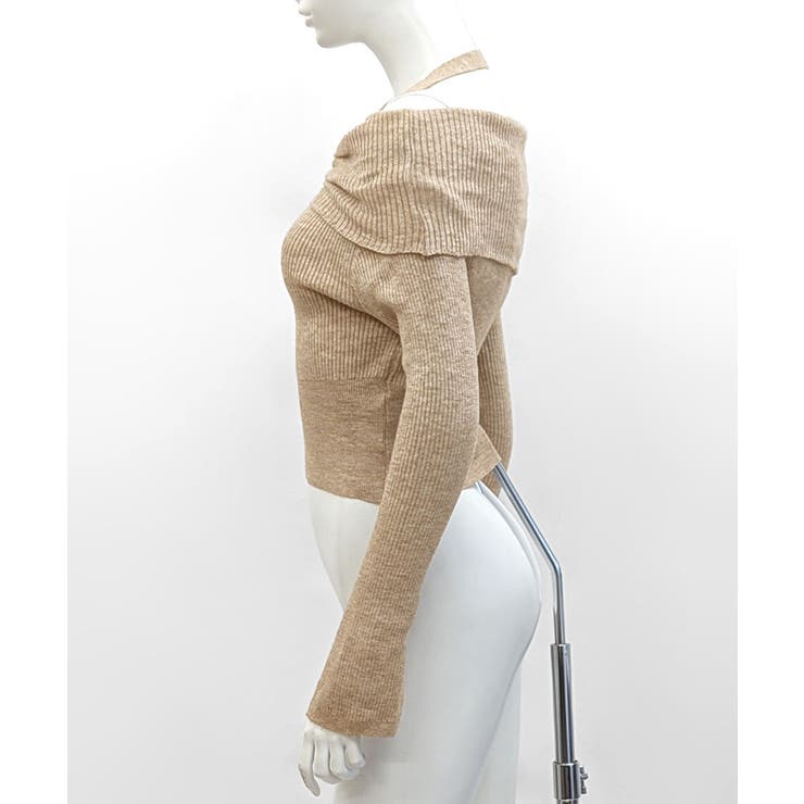 ホルターネックオフショルリブニット オフショルダー リブ編み | Riff | 詳細画像27 