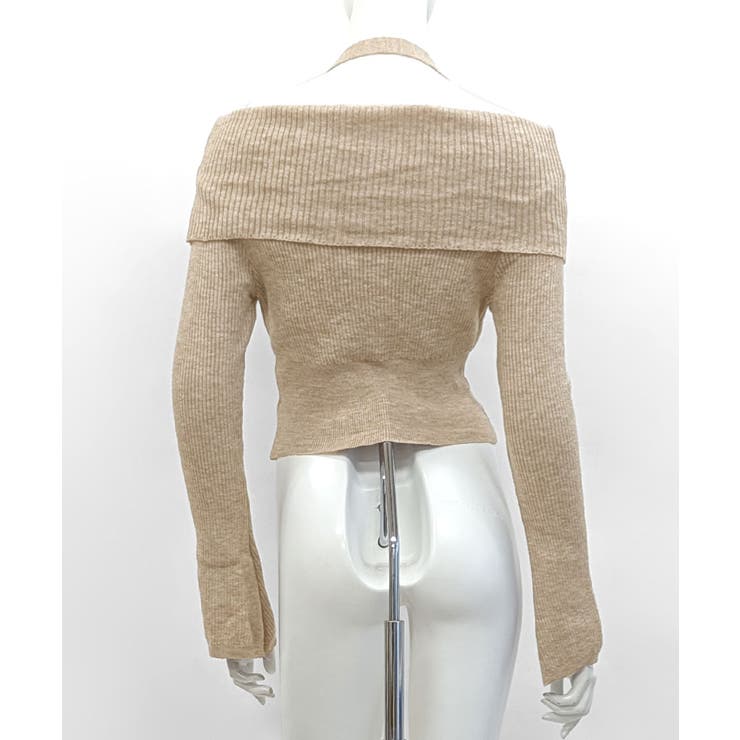 ホルターネックオフショルリブニット オフショルダー リブ編み | Riff | 詳細画像28 