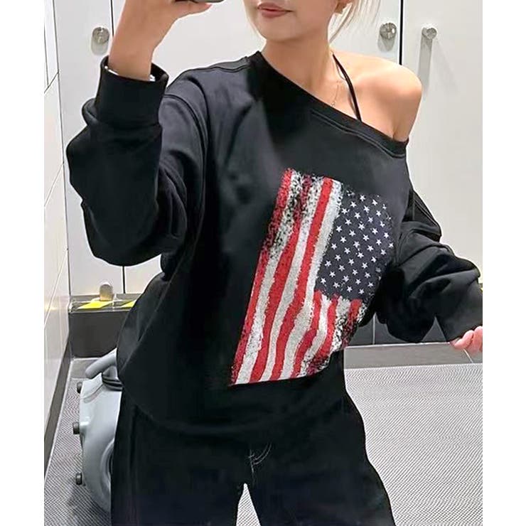 星条旗プリントトレーナー ロゴプリント ロゴ | Riff | 詳細画像22 