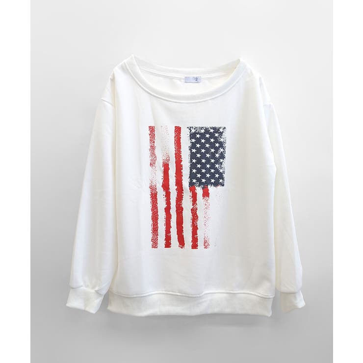 星条旗プリントトレーナー ロゴプリント ロゴ | Riff | 詳細画像23 