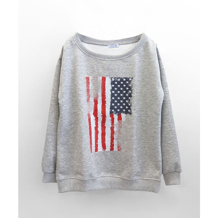 星条旗プリントトレーナー ロゴプリント ロゴ | Riff | 詳細画像24 