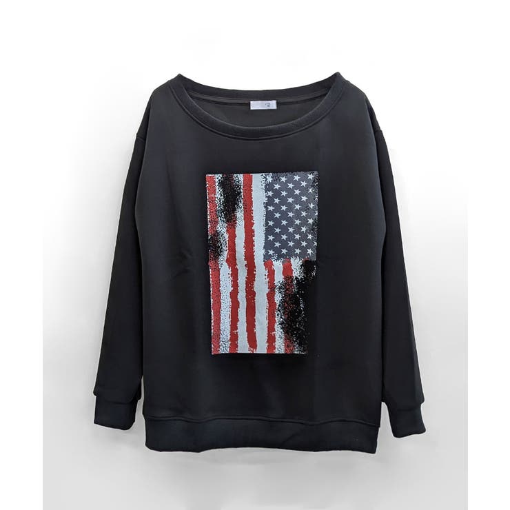 星条旗プリントトレーナー ロゴプリント ロゴ | Riff | 詳細画像25 