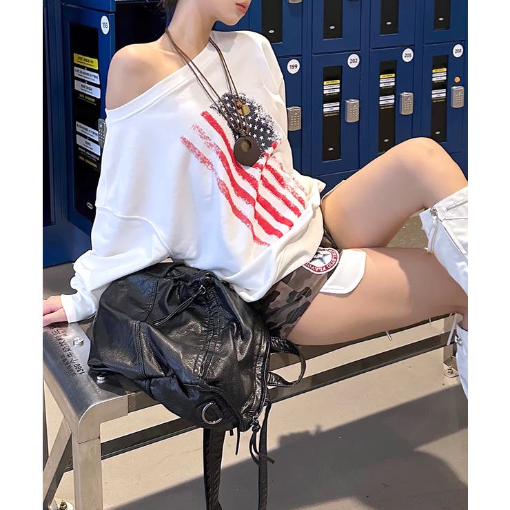 星条旗プリントトレーナー ロゴプリント ロゴ | Riff | 詳細画像3 