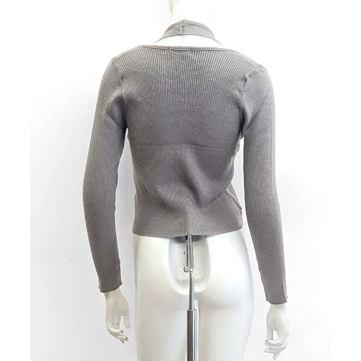 ホルターネックレイヤード風レースアップリブニット フェイクレイヤード ドッキング | Riff | 詳細画像22 