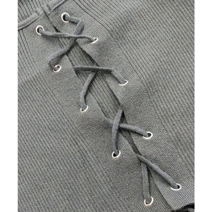 ホルターネックレイヤード風レースアップリブニット フェイクレイヤード ドッキング | Riff | 詳細画像24 
