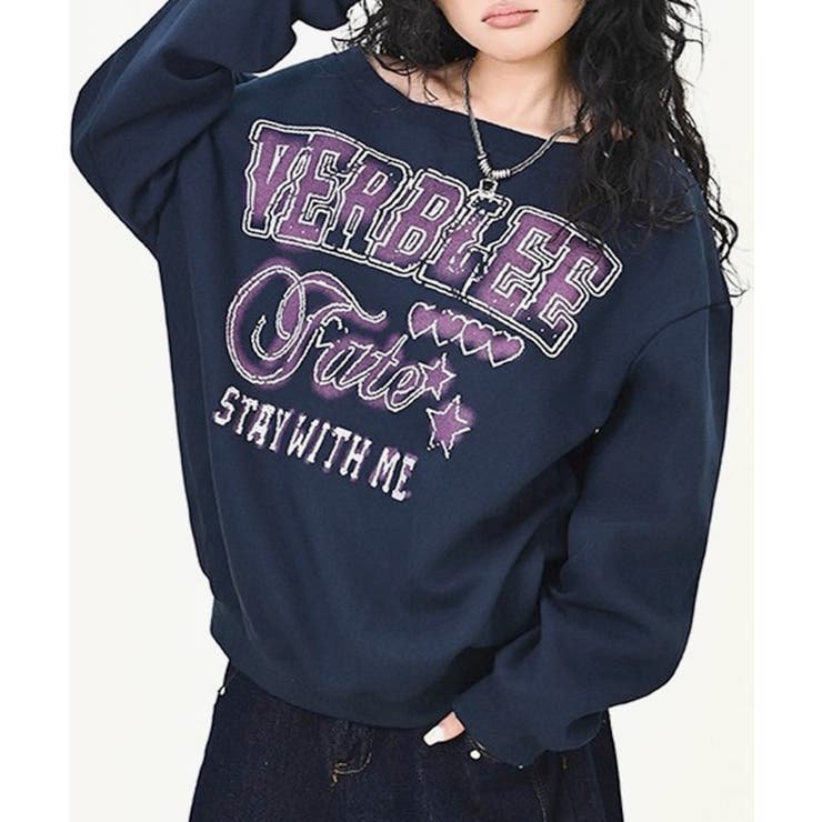 ロゴプリントオフショルスウェット ボートネック ワンショル | Riff | 詳細画像11 