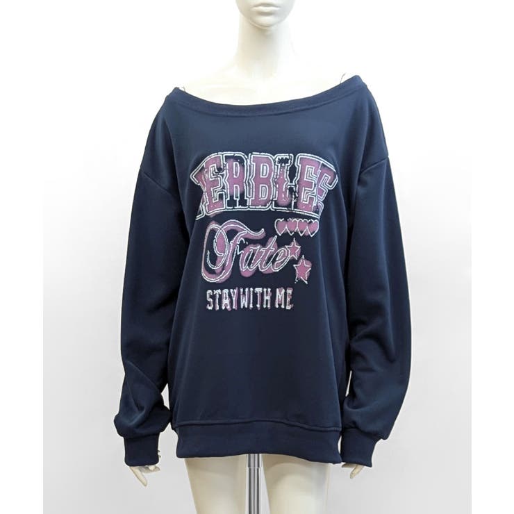 ロゴプリントオフショルスウェット ボートネック ワンショル | Riff | 詳細画像14 