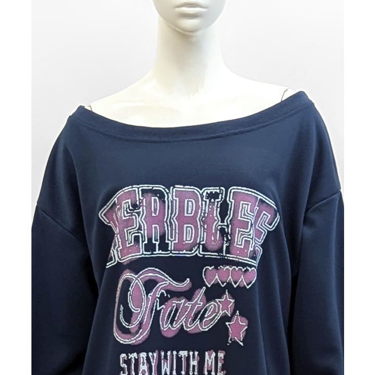 ロゴプリントオフショルスウェット ボートネック ワンショル | Riff | 詳細画像17 