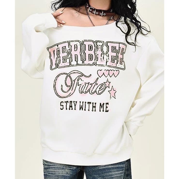 ロゴプリントオフショルスウェット ボートネック ワンショル | Riff | 詳細画像6 