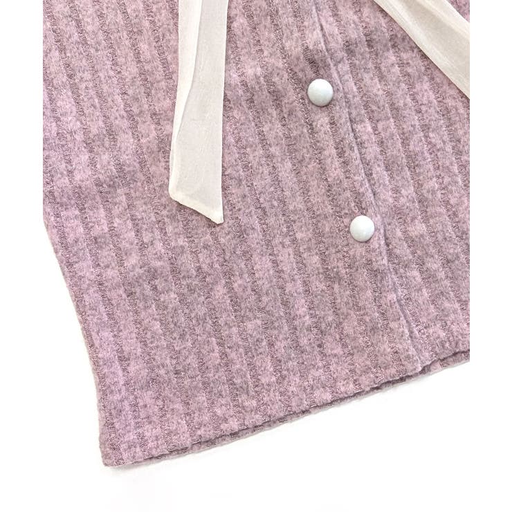 シフォンブラウスレイヤード風ニット カーディガン フリル | Riff | 詳細画像35 