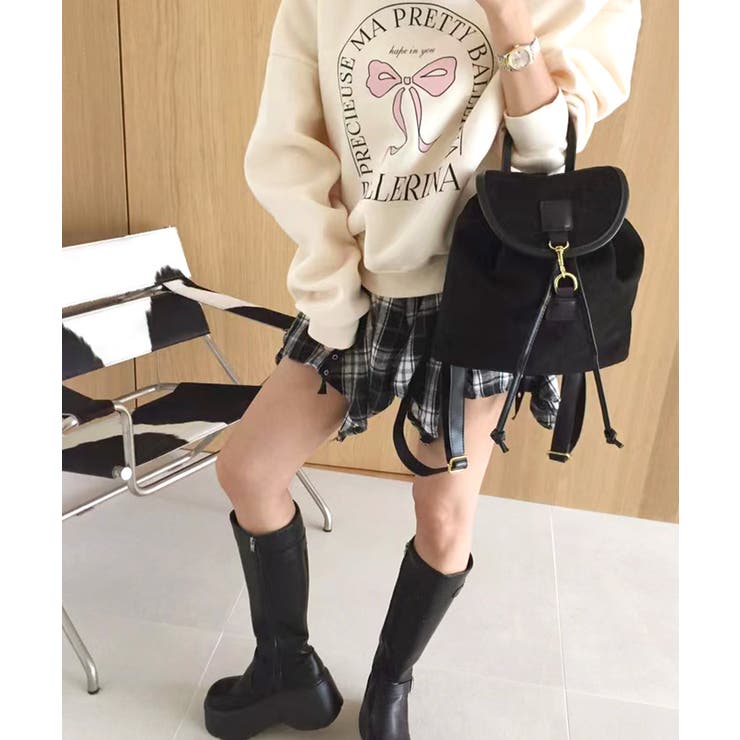 チェック柄ミニスカート インナーパンツ付き アシンメトリー | Riff | 詳細画像22 